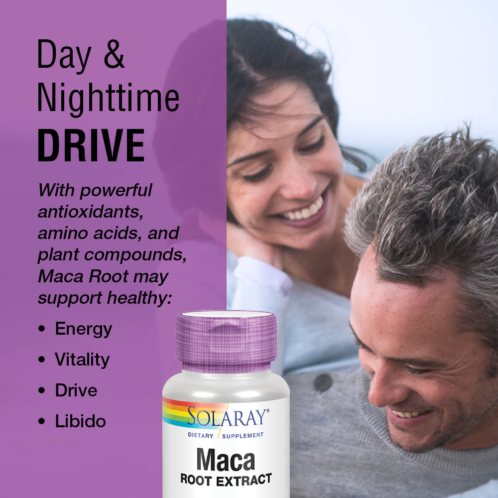 Solaray Maca Root Extract 300 mg | Healthy Balance, Energy, Vitality & Libido Support | Non-GMO | 60 VegCaps