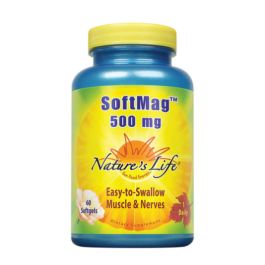 Natures Life SoftMag 500 mg | Magnesium Complex Supplement | Supports Strong Bones, Muscle & Nerve Health | 60 Softgels