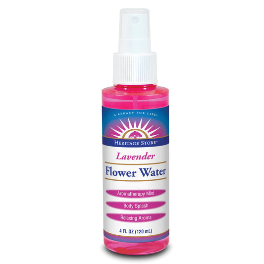 Heritage Store Lavender Water Mist, Face and Body Spray, Pillow Spray, Room Spray, Calms and Balances Skin and Spaces, Soothing Lavender Scent, Made without Parabens, Vegan, Cruelty Free, 4oz