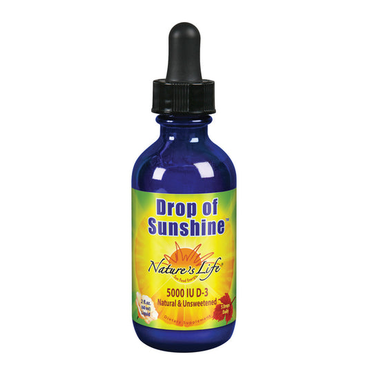 Natures Life Drop of Sunshine Vitamin D-3 Drops in Organic Extra Virgin Olive Oil & Coconut Oil 5000IU | Supports