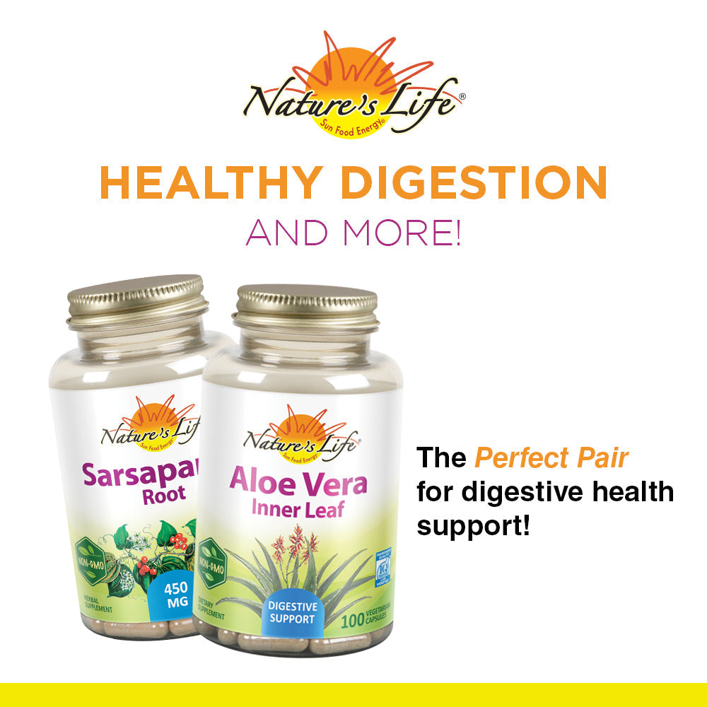 Nature's Life Sarsaparilla Root 450 | Energy and Mood Support | Joint and Skin Health Formula, Non-GMO, 100 CT