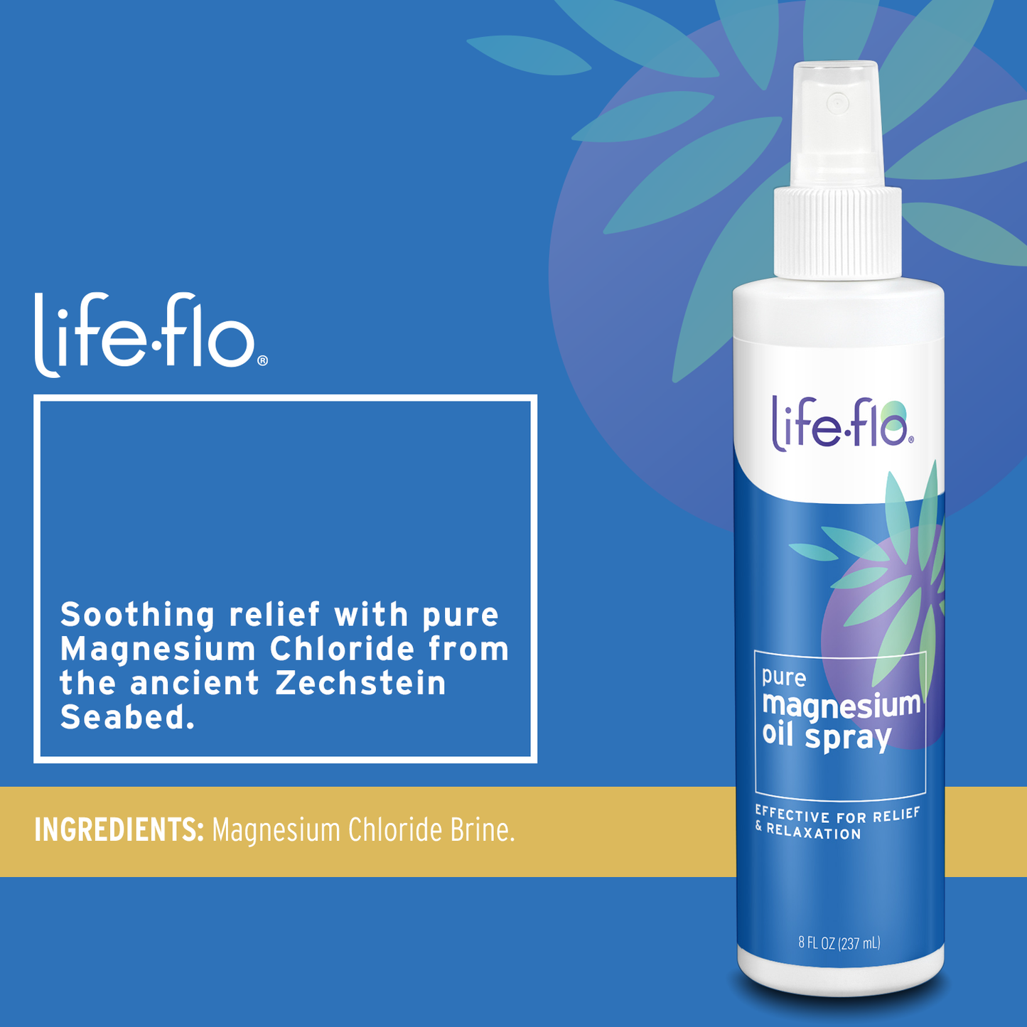 Life-flo Magnesium Oil Night Spray, Soothing Magnesium Spray w/ Magnesium Chloride from Zechstein Seabed and Lavender Oil, Calms and Relaxes Body and Mind, 60-Day Guarantee, Not Tested on Animals (8 Fl Oz)