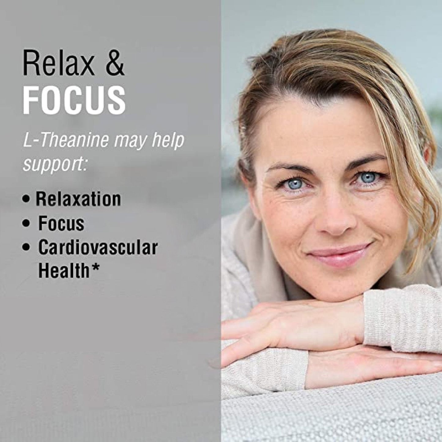Solaray L-Theanine - 45 VegCaps - 200 mg + 100 mg Green Tea Leaf