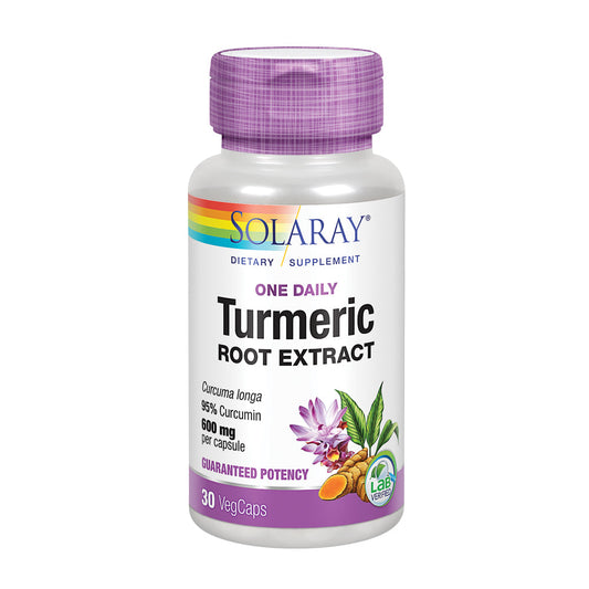 Solaray Turmeric Root Extract 600mg One Daily Healthy Joints, Cardiovascular System Support Guaranteed Potency (076280186628) (30 CT)