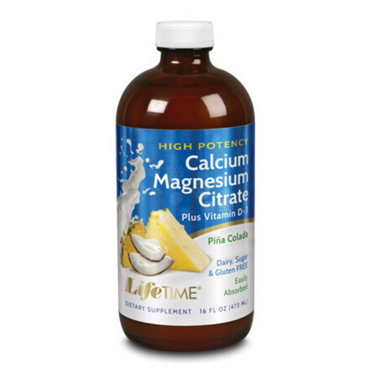 LifeTime Cal Mag Citrate Hi-Potency, No Sugar, Pina Colada | 16 oz