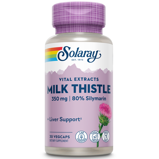 Solaray Milk Thistle Seed Extract One Daily 350mg , Antioxidant Intended to Help Support a Normal, Healthy Liver , Non-GMO & Vegan 30ct (30 Servings, 30 VegCaps)