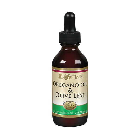 Lifetime Organic Oregano Oil and Olive Leaf Drops | Healthy Immune System Support | Made in the USA | 2 FL oz | 59 Servings