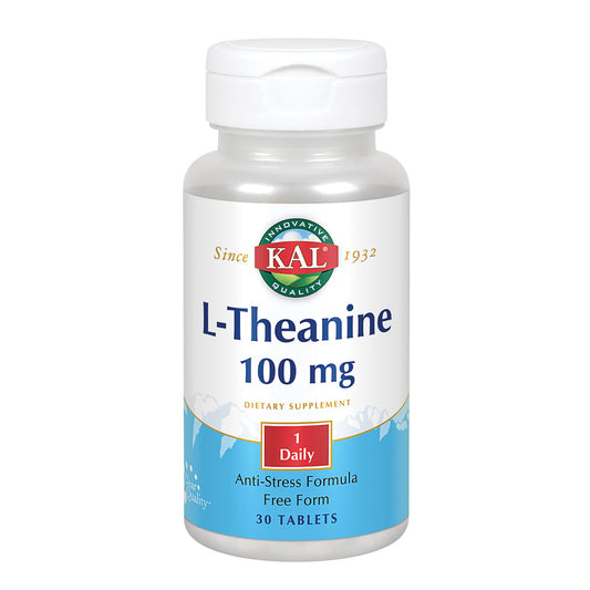 KAL L-Theanine 100 mg | Healthy Relaxation, Stress, Mood & Focus Support | Non-Drowsy Anti-Stress Formula | ActivTab Tech | Lab Verified | 30 Tablets