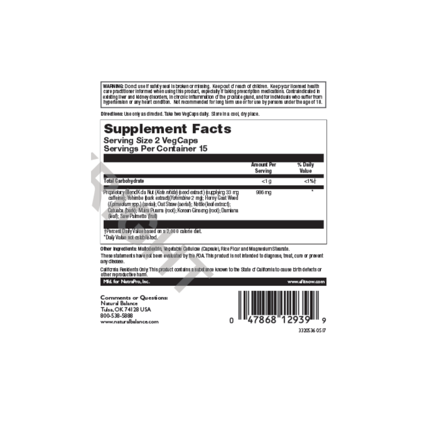 Natural Balance Cobra Mens Formula | 30CT