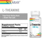 Solaray L-Theanine 200mg w/ Green Tea Leaf 100mg Relaxation, Stress, Mood & Focus Support w/out Drowsiness Lab Verified 90 VegCaps