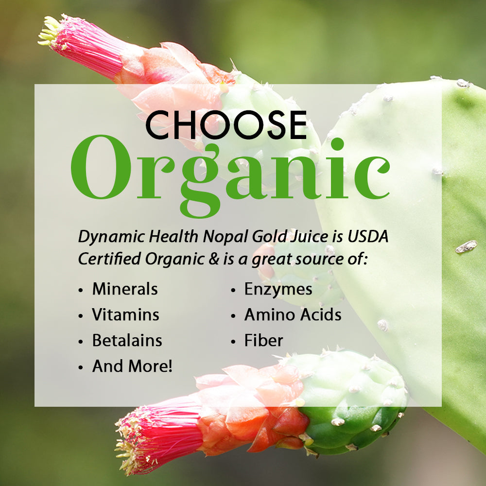 Dynamic Health Nopal Gold, Organic, No Additives, Antioxidant Support, Vegan, Gluten Free, Non-GMO, 32 Fl oz