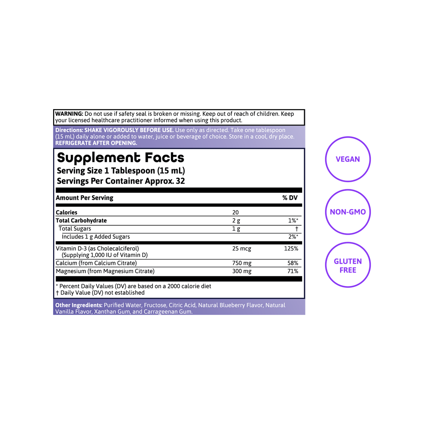 VitaLiquids Bone Support (Blueberry)