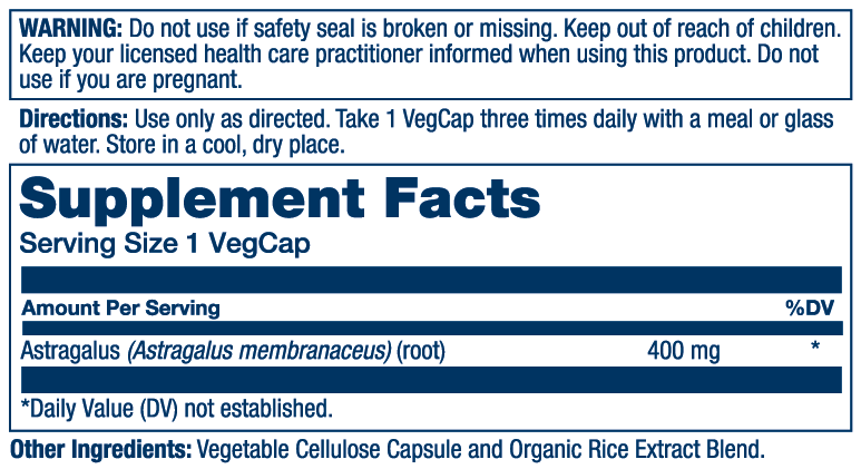 Solaray Astragalus Root 400mg | Healthy Immune Function & Stress Support | Adaptogen Herb | Non-GMO, Vegan & Lab Verified | 100 VegCaps