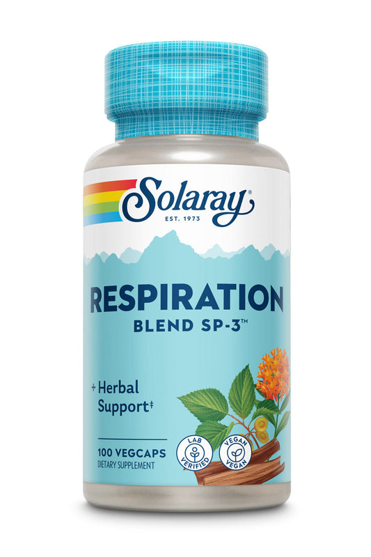 Solaray Respiration Blend SP-3 | Herbal Blend w/ Cell Salt Nutrients to Help Support Healthy Respiration | Non-GMO, Vegan | 50 Servings | 100 VegCaps