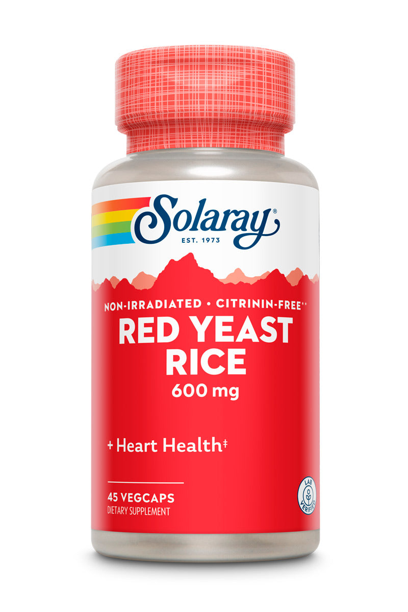 Solaray Red Yeast Rice, Healthy Heart & Cardiovascular Support, Non-Irradiated & Citrinin-Free, 60 Day Money-Back Guarantee, 45 Servings, 45 VegCaps