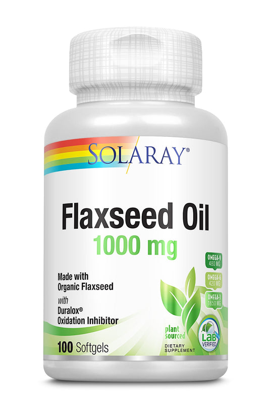 Solaray Flaxseed Oil, Softgel (Btl-Plastic) 1000mg 100ct