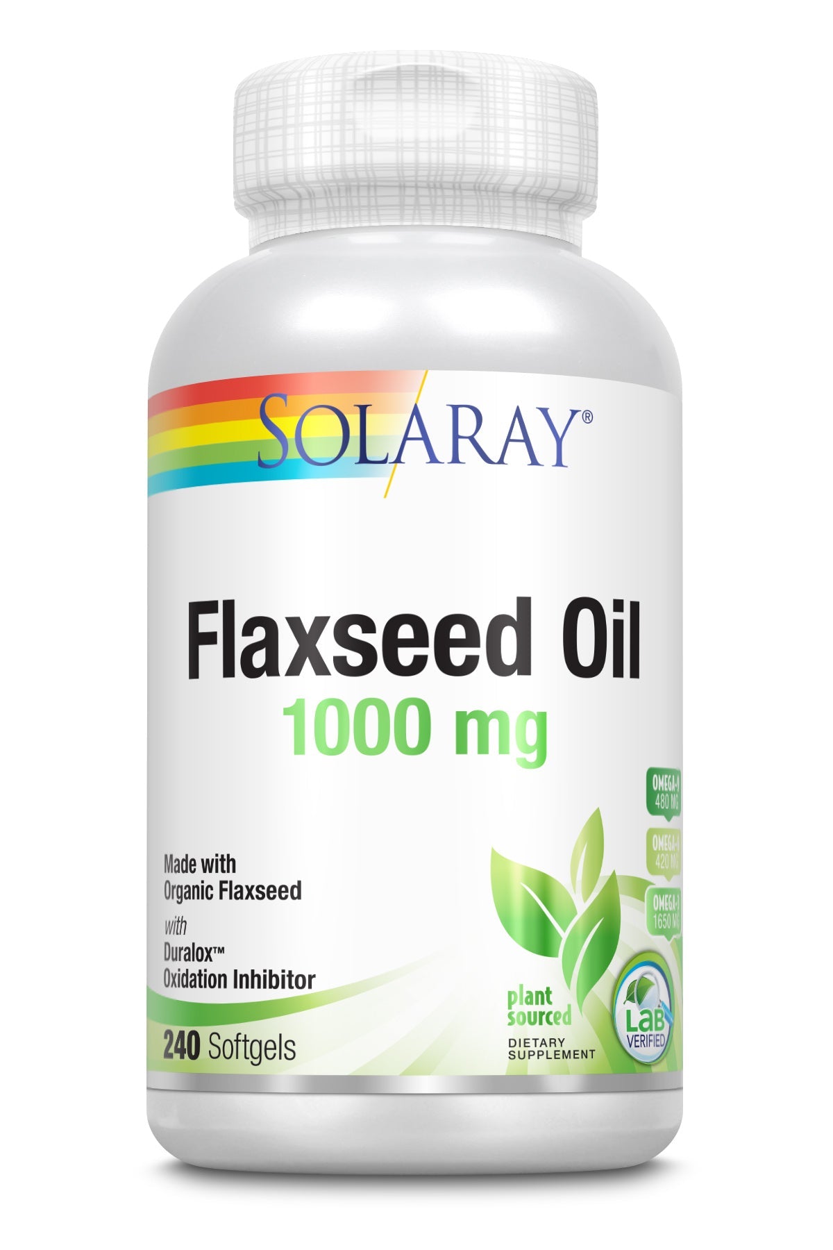 Solaray Flaxseed Oil, Softgel (Btl-Plastic) 1000mg 240ct