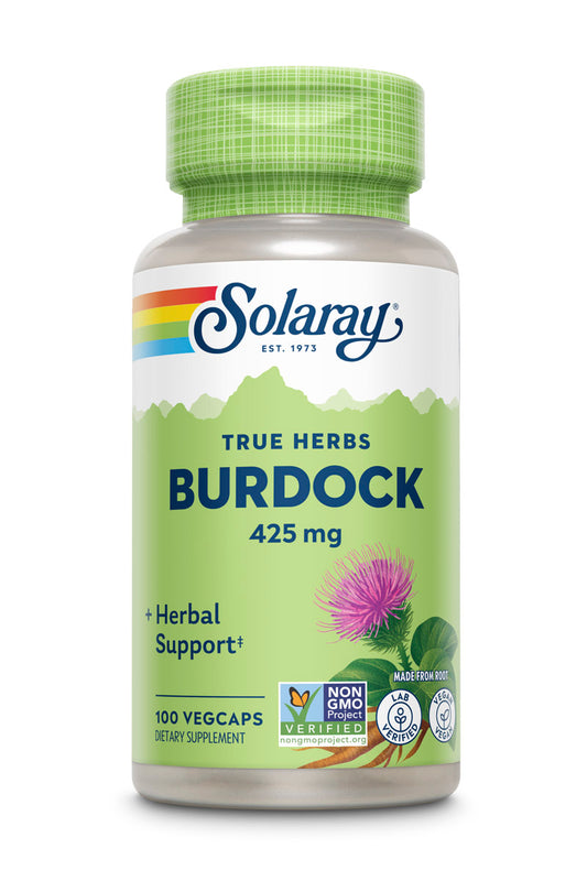 Solaray Burdock Root 425 mg | Healthy Liver, Kidney, Digestion, Circulation, Joint & Skin Support | Antioxidant Activity | Non-GMO | 100 VegCaps