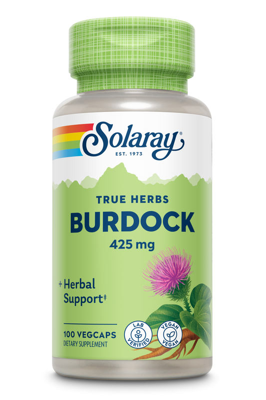 Solaray Burdock Root 425 mg | Healthy Liver, Kidney, Digestion, Circulation, Joint & Skin Support | Antioxidant Activity | Non-GMO | 100 VegCaps