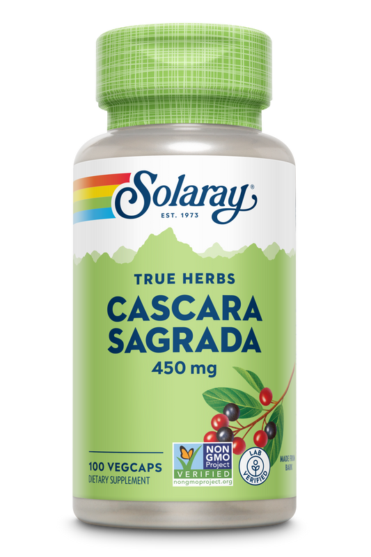Solaray Cascara Sagrada Bark, Veg Cap (Btl-Plastic) 450mg 100ct