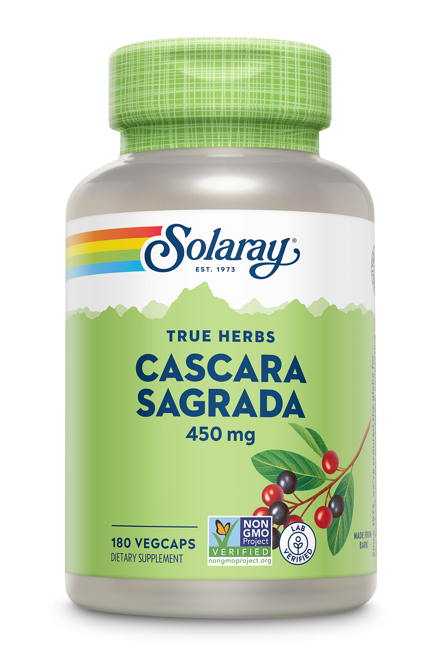 Solaray Cascara Sagrada Capsules, 450 mg, 180 Count
