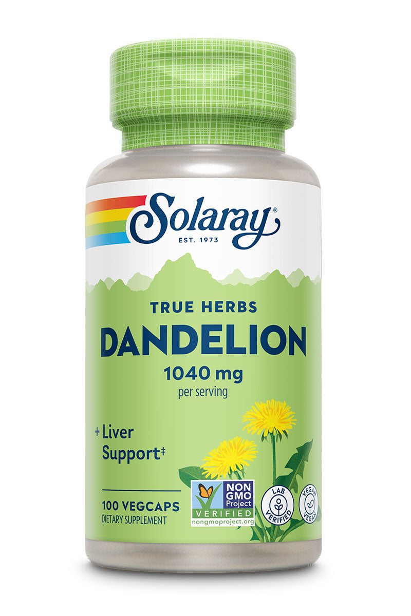 Solaray Dandelion Root 1040mg | Healthy Liver, Kidney, Digestion & Water Balance Support | Whole Root | Non-GMO, Vegan & Lab Verified | 100 VegCaps