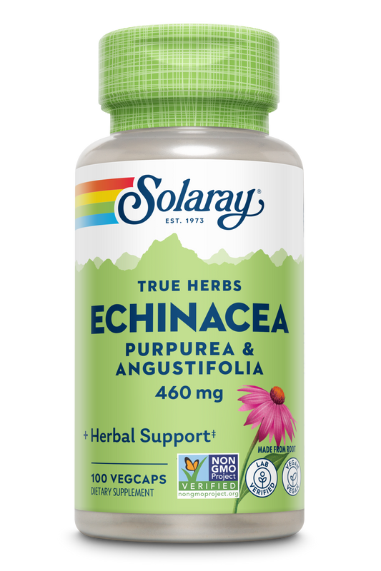 Solaray Echinacea Angustifolia & Purpurea Root, Veg Cap (Btl-Plastic) 460mg | 100ct