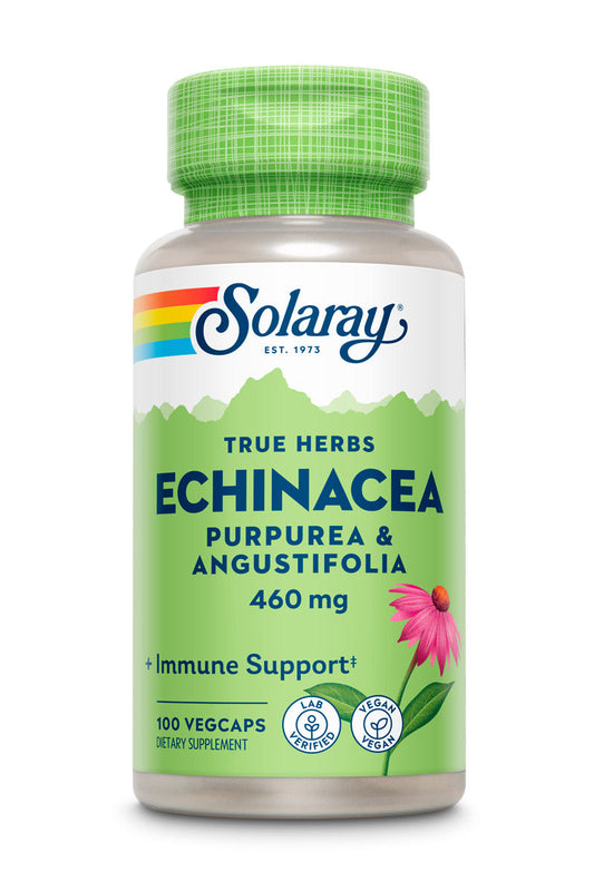 Solaray Echinacea Angustifolia & Purpurea Root, Veg Cap (Btl-Plastic) 460mg | 100ct