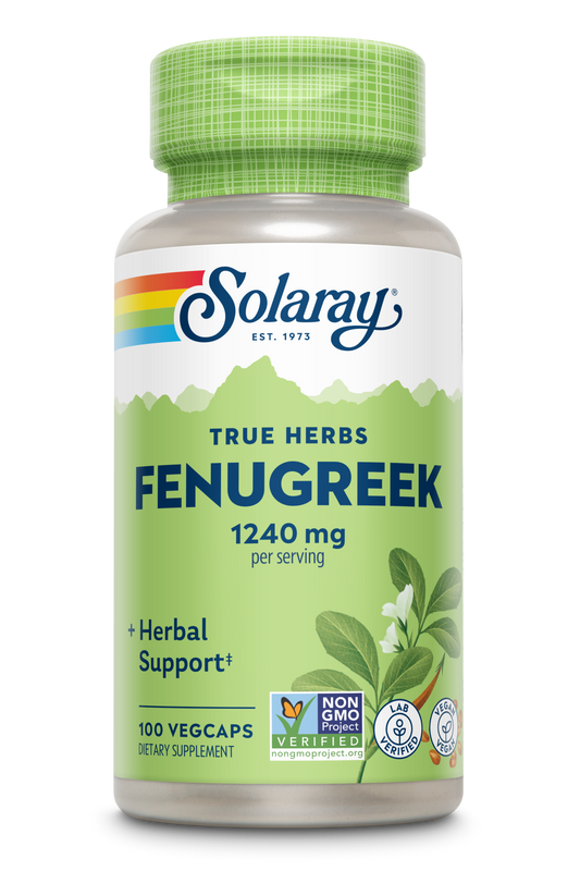 Solaray Fenugreek Seed 1240 mg, Healthy Digestion Support and More, Vegan and Lab Verified for Quality, 50 Servings, 100 VegCaps