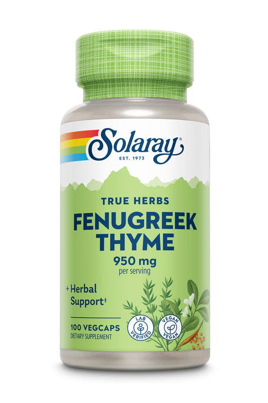 Solaray Fenugreek & Thyme 950 mg | Healthy Respiration & Digestion Support | 50 Servings | 100 VegCaps