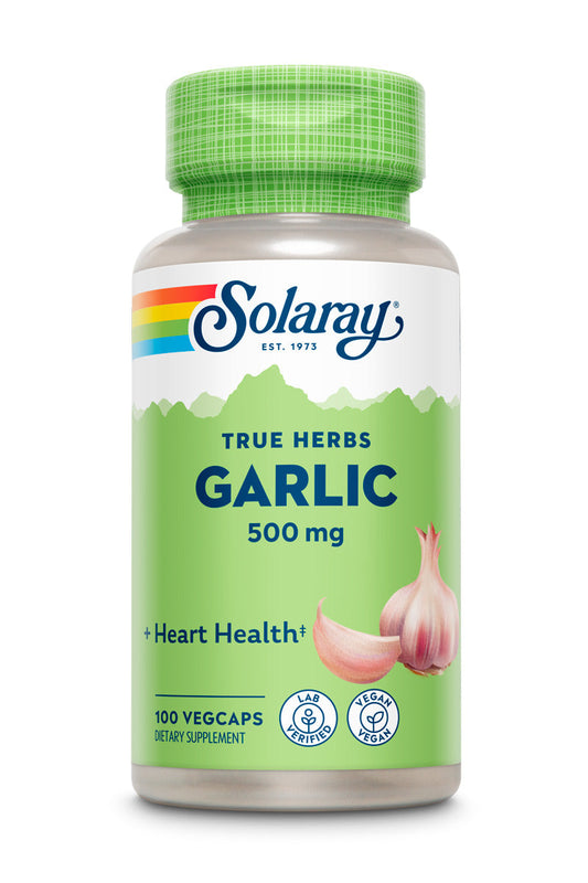 Solaray Garlic Bulb 500 mg | Healthy Immune, Circulatory & Cardiovascular Systems Support | Vegan, Non-GMO | 100 VegCaps