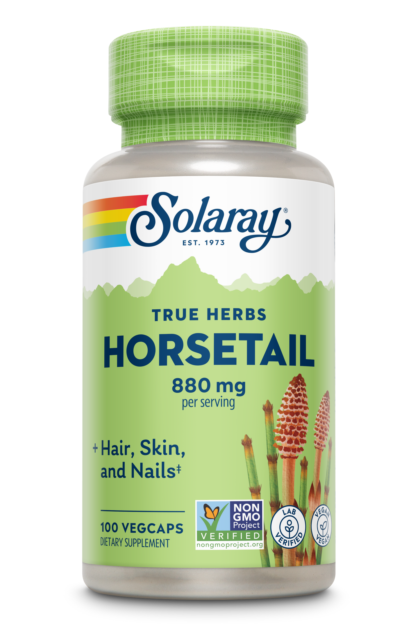 Solaray Horsetail 880 mg | Silica Supplement for Healthy Hair, Skin, Nails & Joint Support | 50 Servings | 100 VegCaps