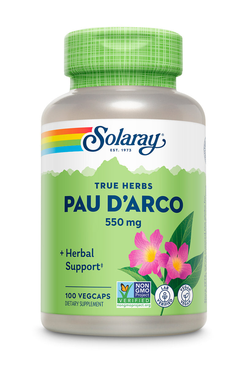 Solaray Pau D'arco Inner Bark Capsules, 510 mg | 33 Servings, 100 Count