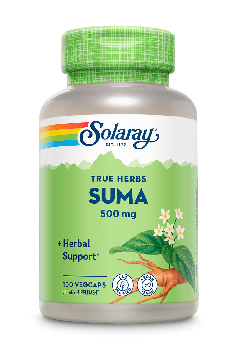 Solaray Suma Root 500mg | Adaptogenic Herb for Healthy Stress & Immune Function Support | Naturally Plant Sterols | Non-GMO & Vegan | 100 VegCaps