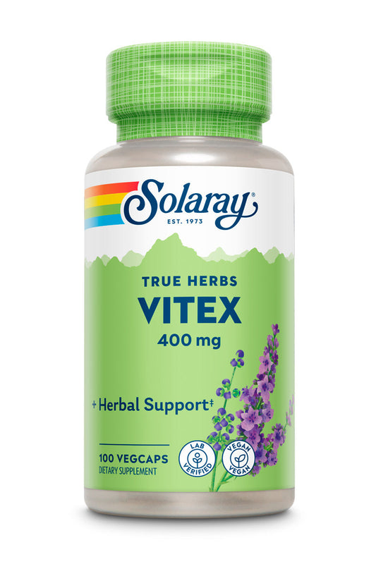 Solaray Vitex Berry 400mg | Womens Healthy Hormone Balance Formula | Menstruation & Menopause Support, 100ct