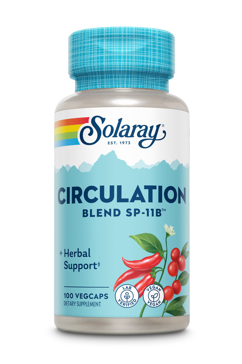 Solaray Circulation Blend SP-11B | Herbs & Cell Salt for Healthy Circulatory System Support | 50 Servings | 100 VegCaps