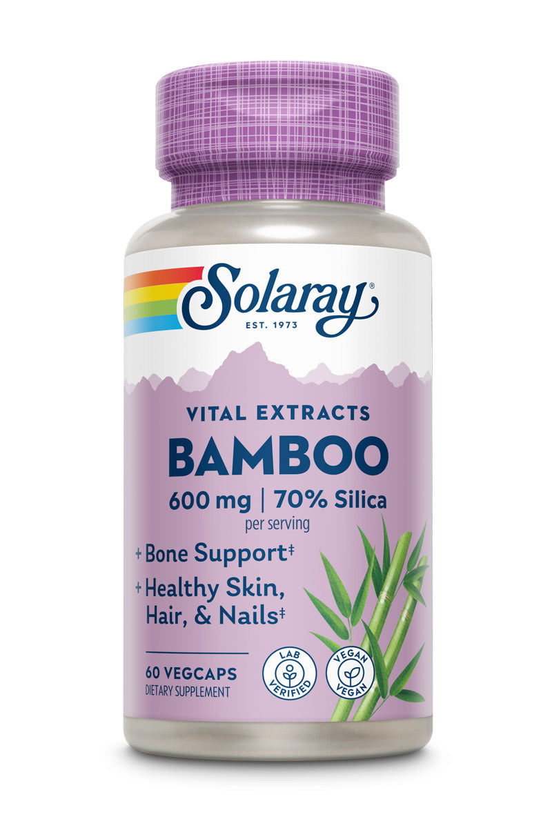 Solaray Bamboo Stem Extract 600mg | Healthy Hair, Skin, Nails, Bones & Connective Tissue Support | Non-GMO, Vegan & Lab Verified | 60 VegCaps