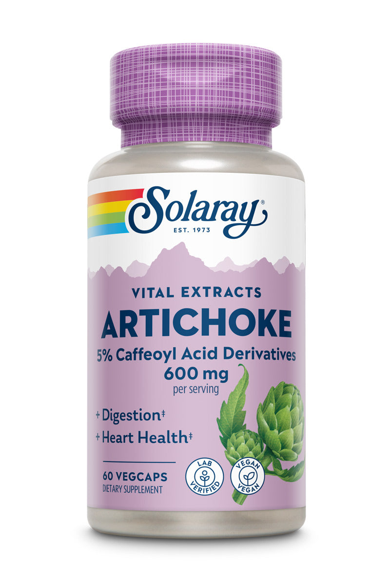 Solaray Artichoke Leaf Extract 600mg | Guaranteed Potency | Healthy Liver, Gall Bladder & Digestive Function Support | Lab Verified | 60 VegCaps