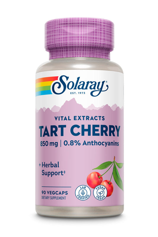 Solaray Tart Cherry Fruit Extract 425mg | Supports Healthy Uric Acid Levels w/ Antioxidants & Anthocyanins | Non-GMO & Vegan | 90 VegCaps