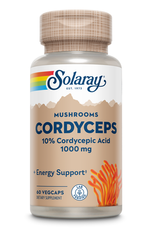 Solaray Guaranteed Potency Mushroom, Cordyceps Extract, Veg Cap (Btl-Plastic) 500mg | 60ct