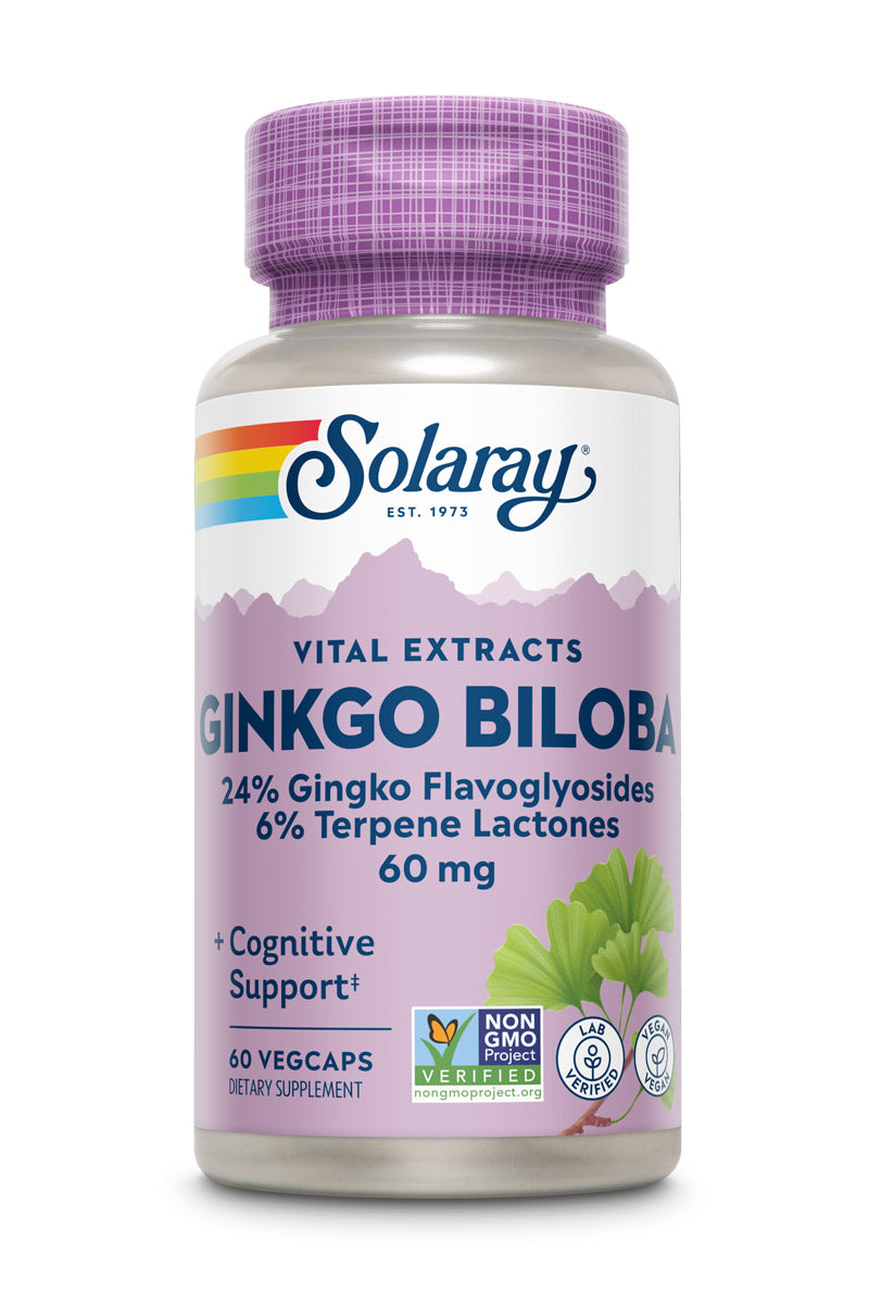 Solaray Ginkgo Biloba Extract, 60mg | 60 Count