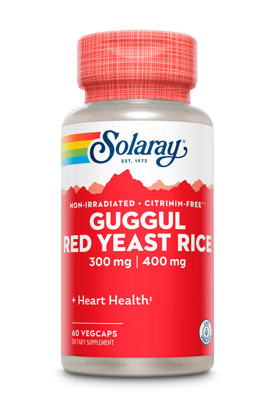 Solaray Guggul Gum Extract & Red Yeast Rice | Healthy Cardiovascular Function Support | Ancient Chinese Medicine & Ayurvedic Medicine Combo | 60ct