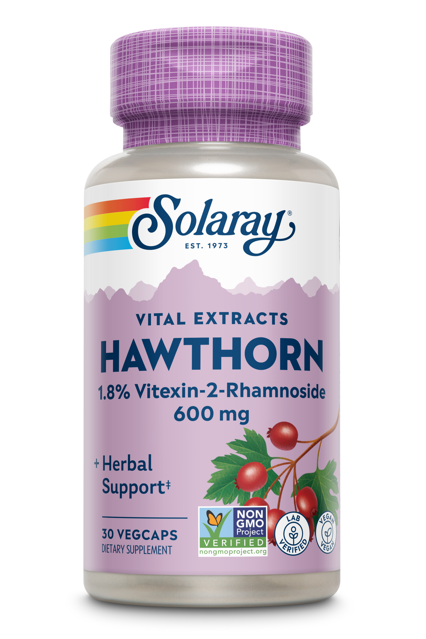 Solaray One Daily Hawthorn Extract Supplement, 600mg | 30 Count