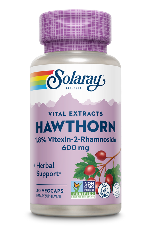 Solaray One Daily Hawthorn Extract Supplement, 600mg | 30 Count