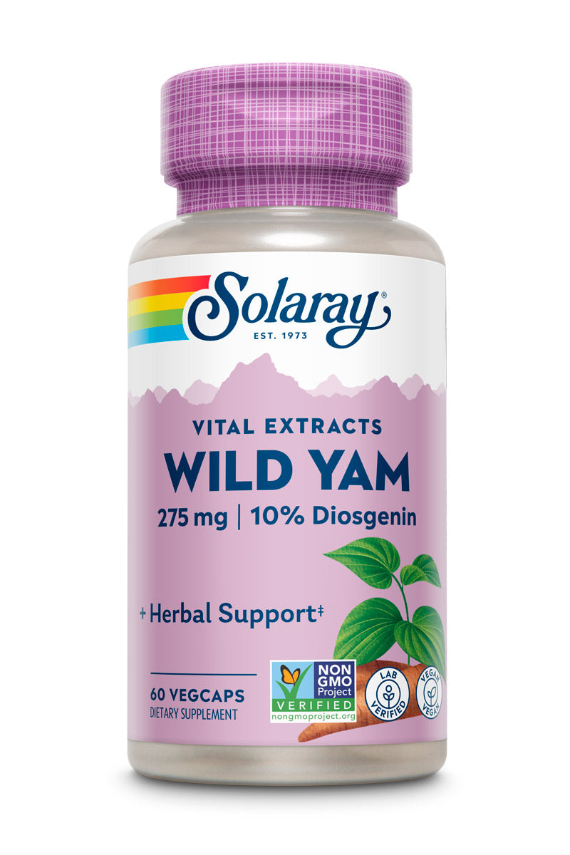 Solaray Guaranteed Potency Wild Yam Root Extract Root Extract, Veg Cap (Btl-Plastic) 275mg | 60ct