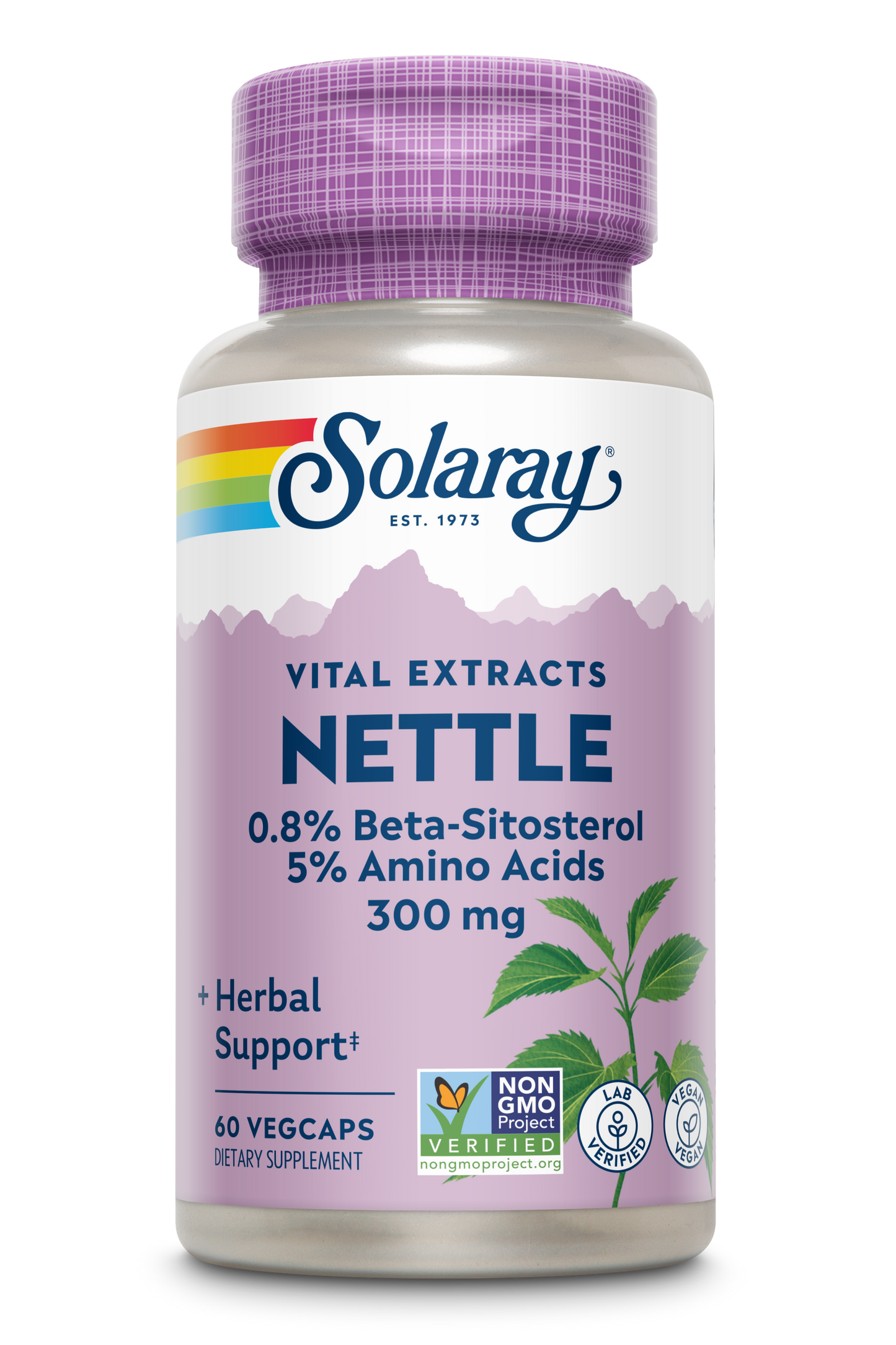 Solaray Nettle Root Extract 300mg Healthy Male Urinary & Prostate Support Guaranteed Potency Amino Acids & Beta-Sitosterol Non-GMO 60 VegCaps