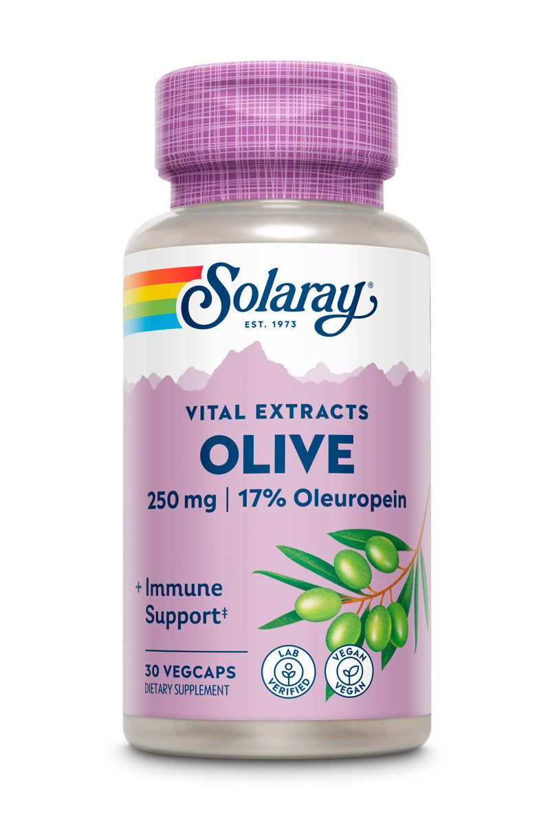 Solaray Guaranteed Potency Olive Leaf Extract, Veg Cap (Btl-Plastic) 250mg | 30ct