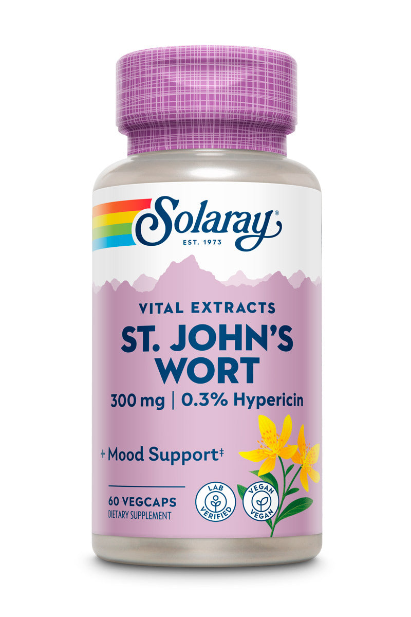 Solaray St Johns Wort Aerial Extract 300 mg, Once Daily | Mood & Brain Health Support | 0.3% Hypericin | 60ct