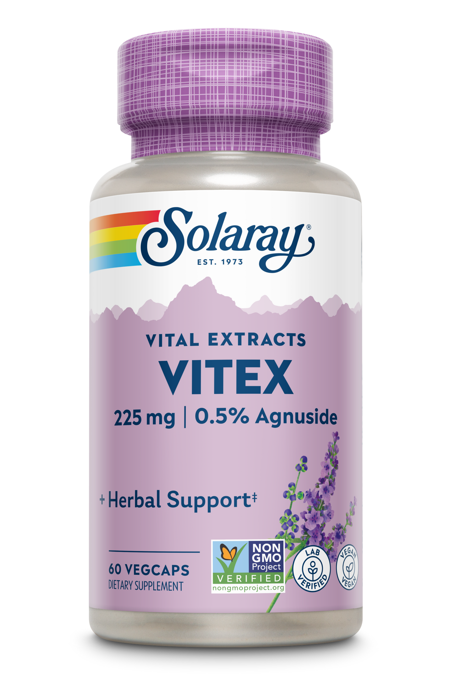 Solaray Vitex Berry Extract 225 mg - Chasteberry Supplement for Women - Traditional Hormone Balance Support - Chaste Tree Berry - Vegan, Lab Verified - 60 Servings, 60 VegCaps