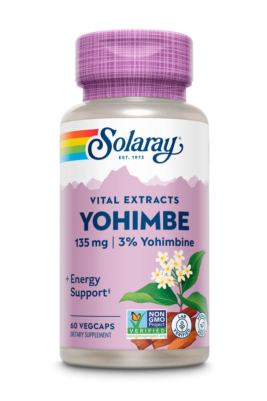 Solaray Yohimbe 135mg, Sexual Response, Energy and Stamina Support for Men and Women, with 4 mg Yohimbine, Vegan, Non-GMO, Lab Verified, 60-Day Money Back Guarantee, 60 Servings, 60 VegCaps